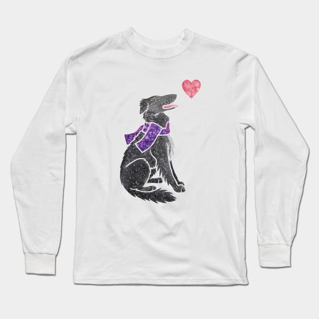 Borzoi watercolour Long Sleeve T-Shirt by animalartbyjess